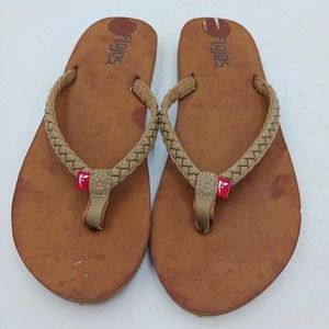 FLOJOS flip flops women flip flops size 7 brown braid sandals‎